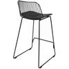 Krzesło barowe MILES czarne 66 cm - metal, ekoskóra