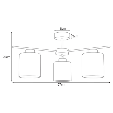 Lampa sufitowa Kaja VANES K-5811 bursztynowy, beż, złoty