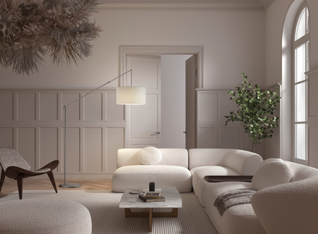 Lampa podłogowa ALTISSIMA regulowana chrom matowy 1xE27 abażur biały w komplecie