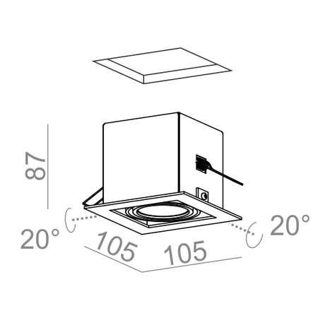 Lampa wpuszczana AQForm Squares 50 x 1 LED 230V Recessed Biały Struktura