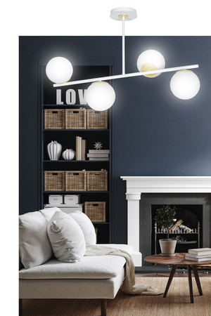 Lampa sufitowa FLOKI 4 WHITE-GOLD Emibig 1023/4 biały/złoty