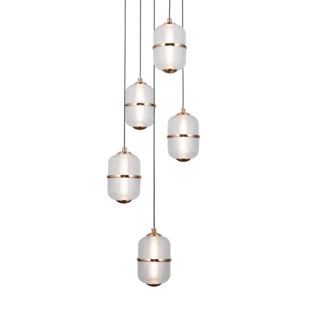 Lampa wisząca Italux Alani PND-34375-5-HBR Złoty