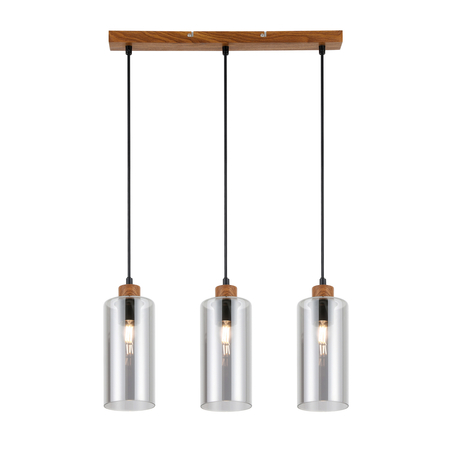 Lampa wisząca Italux Naster PND-23051-3-WO Drewniany, czarny