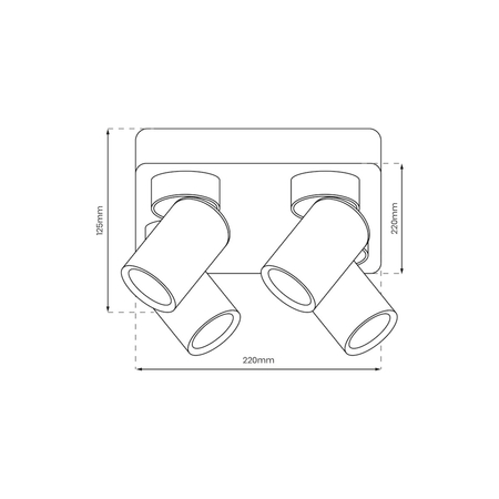 Milagro Lampa Sufitowa Andy 4xGU10 Kwadrat Czarny + Złoty ML9941 CZARNY / ZŁOTY