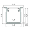 Eko-Light PROFIL ALUMINIOWY SREBRNY TYP Y 2m + KLOSZ MLECZNY EKPR0118