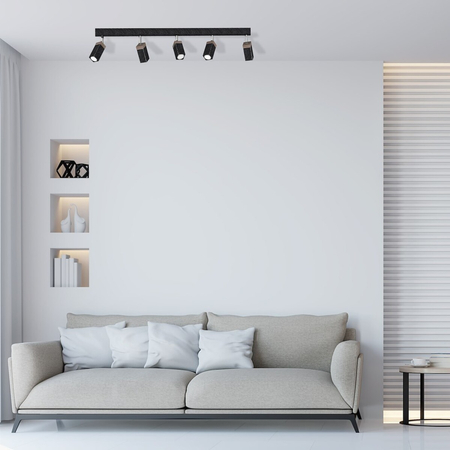 Milagro Lampa sufitowa SOLO SAWN BLACK / PATINATED WOOD 5x mini GU10 MLP7474 PRZECIERANY CZARNY / DREWNO PATYNOWANE