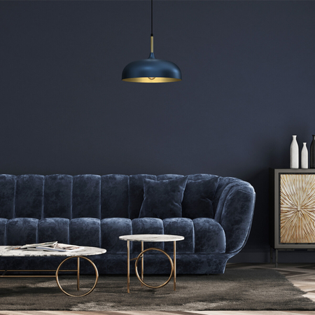 Milagro Lampa wisząca LINCOLN BLUE/GOLD 1xE27 35cm MLP8033 Niebieski / Złoto