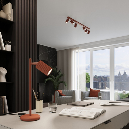 Sollux Lighting Lampa wisząca KARBON 1 ochra czerwona SL.1630