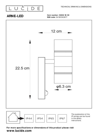 Lampa zewnętrzna Lucide ARNE-LED czarny 14866/10/30