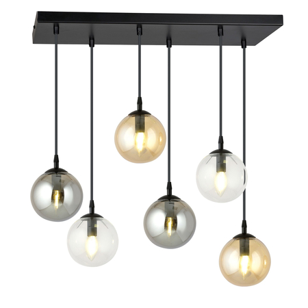 Lampa wisząca COSMO 6 BL MIX1 Emibig 714/6M1 czarny/złoty