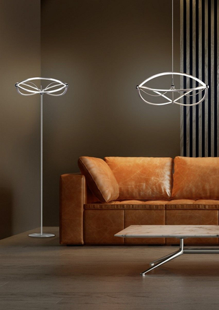 Lampa podłogowa Trio 421210107 srebrny