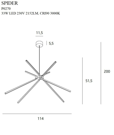 Lampa wisząca Maxlight P0270 biały