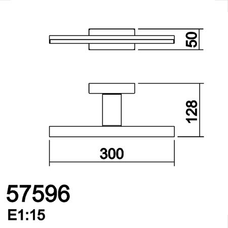 Lampa łazienkowa TIWALL czarny mat LED 8W 300mm 4000K IP44