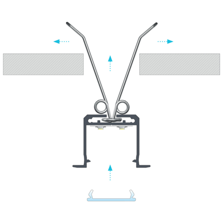 Eko-Light PROFIL ALUMINIOWY SREBRNY TYP K 2m + KLOSZ MLECZNY, SPRĘŻYNA MONTAŻOWA EKPR7559