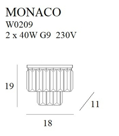 Kinkiet Maxlight MONACO W0209 chrom