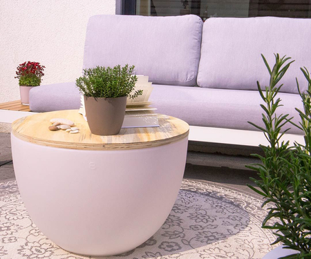 Okrągła donica XM Lampa zewnętrzna ogrodowa 2700K Biała ciepła 59x39 32056W biały