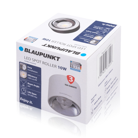 Blaupunkt Lampa LED natynkowa Spot Roller 10W czarny barwa ciepła