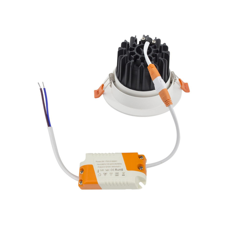 Oczko LED COB Nastawne Okrągłe 7W Białe Biała naturalna