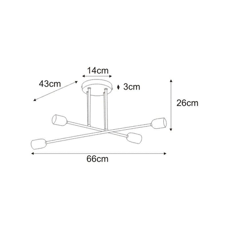 Lampa sufitowa SITYA BLACK Kaja K-4382 czarny