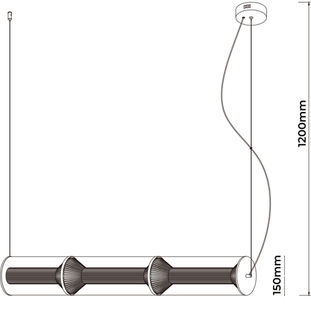 Light Prestige Lampa wisząca Aeris 3 linia dymna LED CCT LP-2137/3L SM