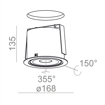 Lampa wpuszczana AQForm Ring 111 Qrled Trimless Recessed Biały Struktura