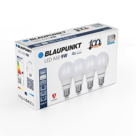 Zestaw 4 sztuk - Blaupunkt Żarówki LED E27 9W NW