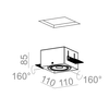 Lampa wpuszczana AQForm Squares 70 x 1 Qrled Lens Trimless Biały Struktura