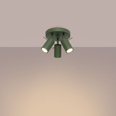 Sollux Lighting Plafon RING 3P zielony oliwkowy SL.1503