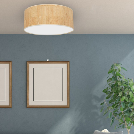 Milagro Lampa sufitowa Cork 3xE27 Ø50cm Biały / Korek MLP7521 BIEL / KOREK