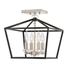 Średnia lampa wisząca / Półplafon Stinson - 4 źródła światła - Czarny / Polerowany nikiel Quintiesse QN-STINSON-4P-M-BK