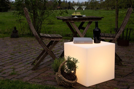 Kostka LED Lampa solarna zewnętrzna ogrodowa przenośna 2900K Biała ciepła 43cm 32444S biały