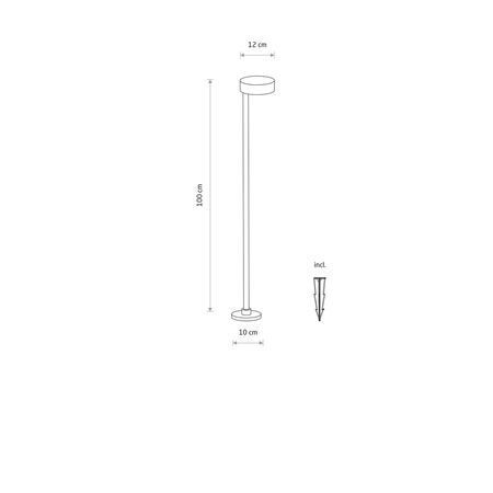 Słupek ogrodowy Nowodvorski RUBY LED 11542 Czarny
