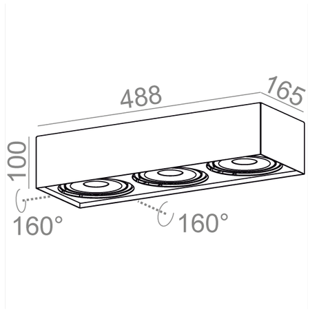 Lampa natynkowa AQForm Squares Mini 111 x 3 Qrled Surface Biały Struktura