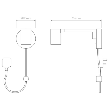 Kinkiet Astro Ascoli Swing Plug In 1286137 Matowy Biały