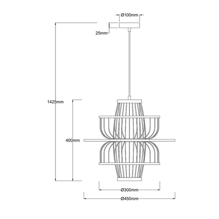 Light Prestige Rattanowa lampa wisząca Astra naturalna 1xE27 LP-3110/1P NT
