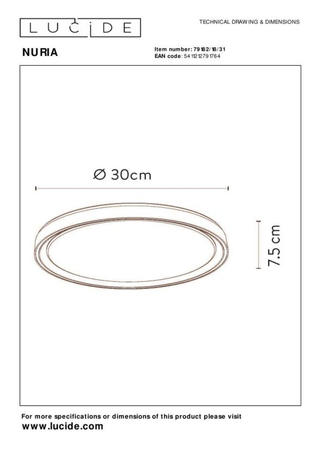 Lampa sufitowa Lucide NURIA 79182/18/31 biały