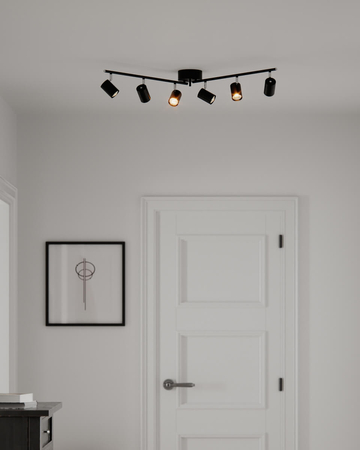 Lampa sufitowa By Rydens Correct 4202100-4002 6-lights czarny matowy