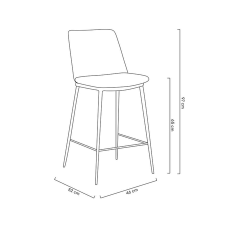 Krzesło barowe DIEGO 65 zielone - welur, podstawa czarno złota