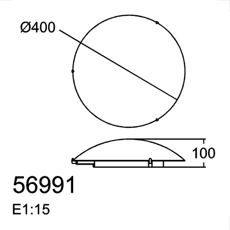 Plafon NOMI R 3xE27 Ø40 chrom matowy, szkło piaskowane