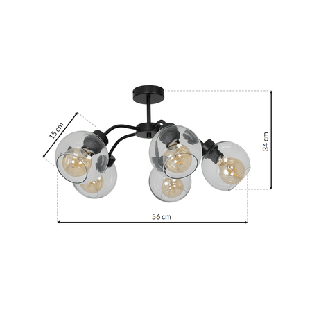 Lampa sufitowa Milagro MLP6596  Sofia Clear 5