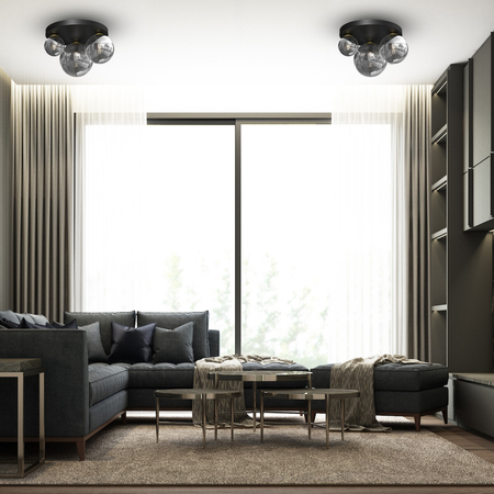 Milagro Lampa sufitowa REFLEX 2xE14 + 1xE27 MLP8417 CZARNY / ZŁOTY