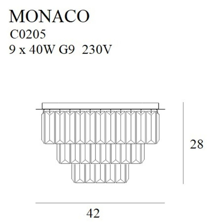 Plafon Maxlight MONACOC09 C0205 złoty