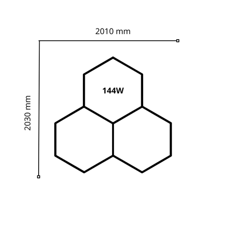 Lampa LED Hexagon Blaupunkt 144W geometryczny panel sufitowy led 4000K CRI90 w kształcie plastra miodu