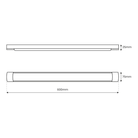 Eko-Light Listwa LED Batten 18W 60cm 4000K - Czarny ML0748 CZARNY