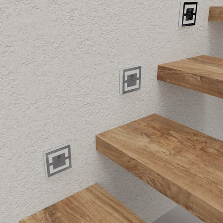 Eko-Light Oprawa schodowa QUADRO Barwa Neutralna 4000K 12V z czujnikiem ruchu EKS1497 BIAŁY / SREBRNY