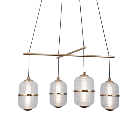 Lampa wisząca Italux Alani PND-34375-4-BK Czarny mat, złoty