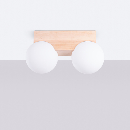 Sollux Lighting Plafon BULBO 2 naturalne drewno SL.1683