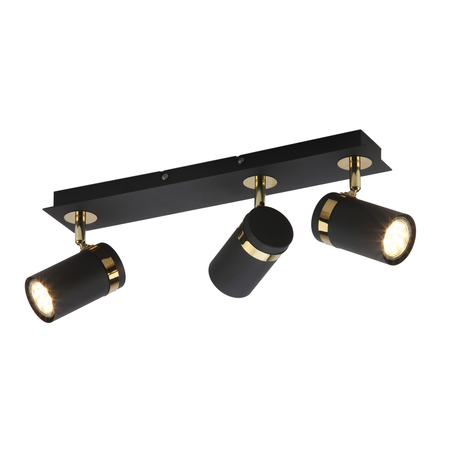 Spot Italux SPL-2031-3 Czarny mat, złoty chrom