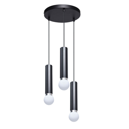 Lampa wisząca Italux Macera PND-33849-3R-BK piaskowy czarny