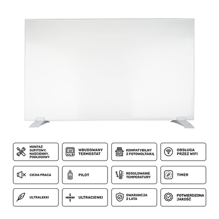 Panel grzewczy na podczerwień Greenie Heat z pilotem i WIFI/Tuya 60x100cm 600W - 11 - 15m2